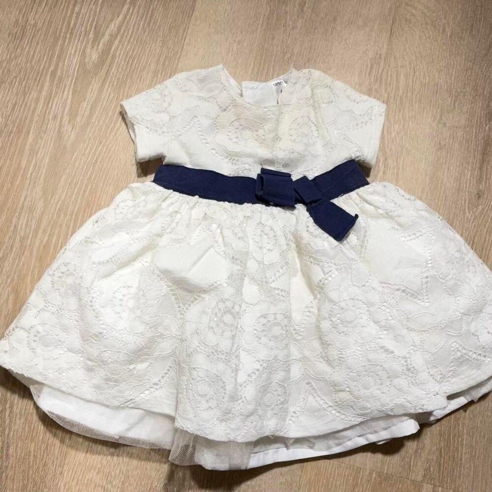 Carter-s girls White and Blue Dress 6M